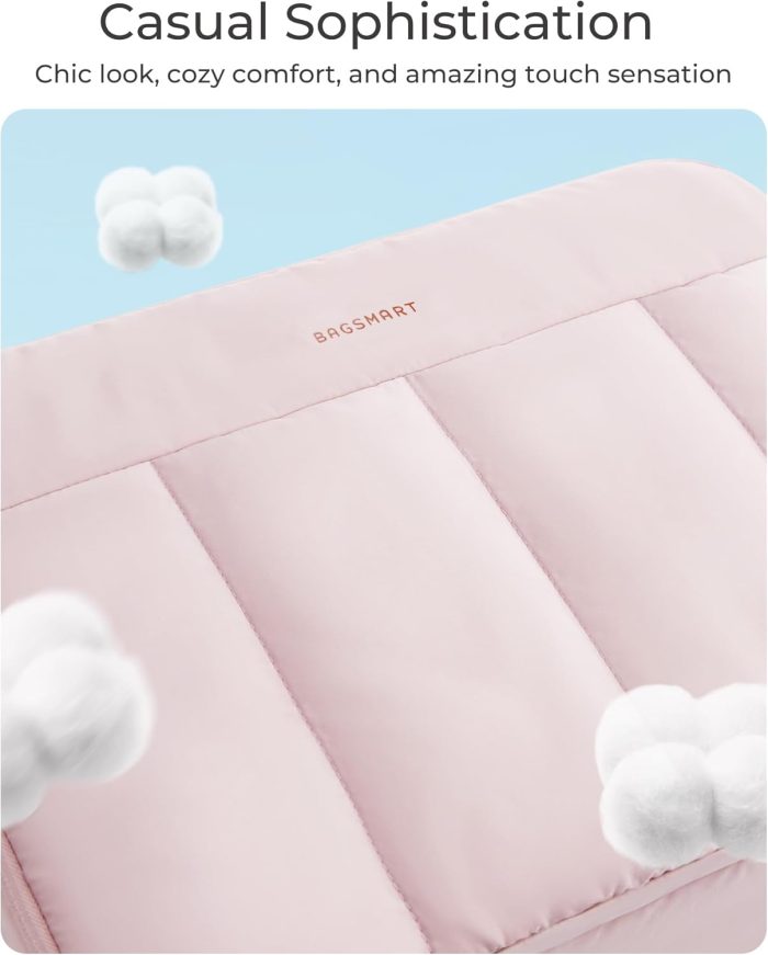 BAGSMART Packing Cubes for Travel Women, Large Capacity Hanging Packing Cubes for Suitcases, Quilted Travel Essentials for Women, Light Pink - Image 2