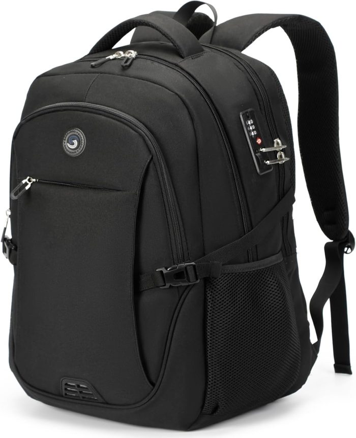 SHRRADOO Anti Theft Laptop Backpack Travel Backpacks with usb Charging Port for Women Men College Backpack Computer Bag Fits 17 Inch Laptop,Grey